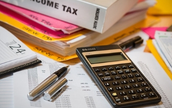 Tax documents and calculator